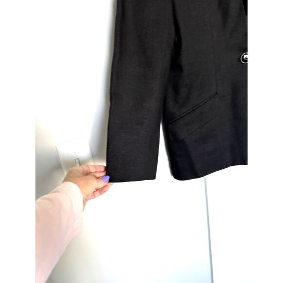 JH Collectibles One Button Linen Blend Woman's Blazer Business Jacket Size 4 - Picture 3 of 5